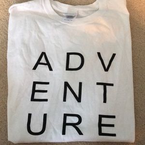 Adventure Tee with glittered letters